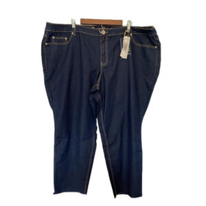 Avenue Jeans The Skinny Western Cowgirl Raw Hem Dark Stretch Denim Jeans Size 26